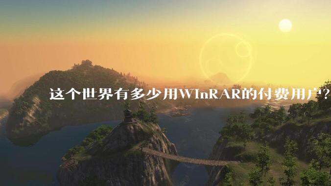 这个世界有多少用WinRAR的付费用户？